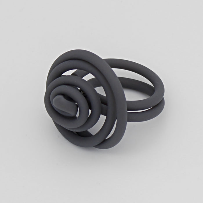 Gray Cefalu Swirl Ring - Sylca Designs - Chunky Jewelry