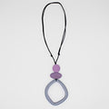 Gray Curved Circle Pendant - Sylca Designs - Chunky Jewelry