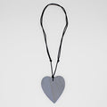 Gray Gabi Heart Wood Necklace - Sylca Designs - Chunky Jewelry