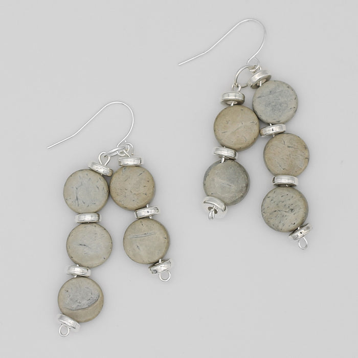 Gray Nicole Dangle Earring - Sylca Designs - Chunky Jewelry