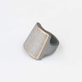 Gray Wooden Ring with Gold Trim - Sylca Designs - Chunky Jewelry