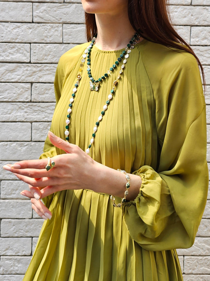 Green Agate Open Ring PR024
