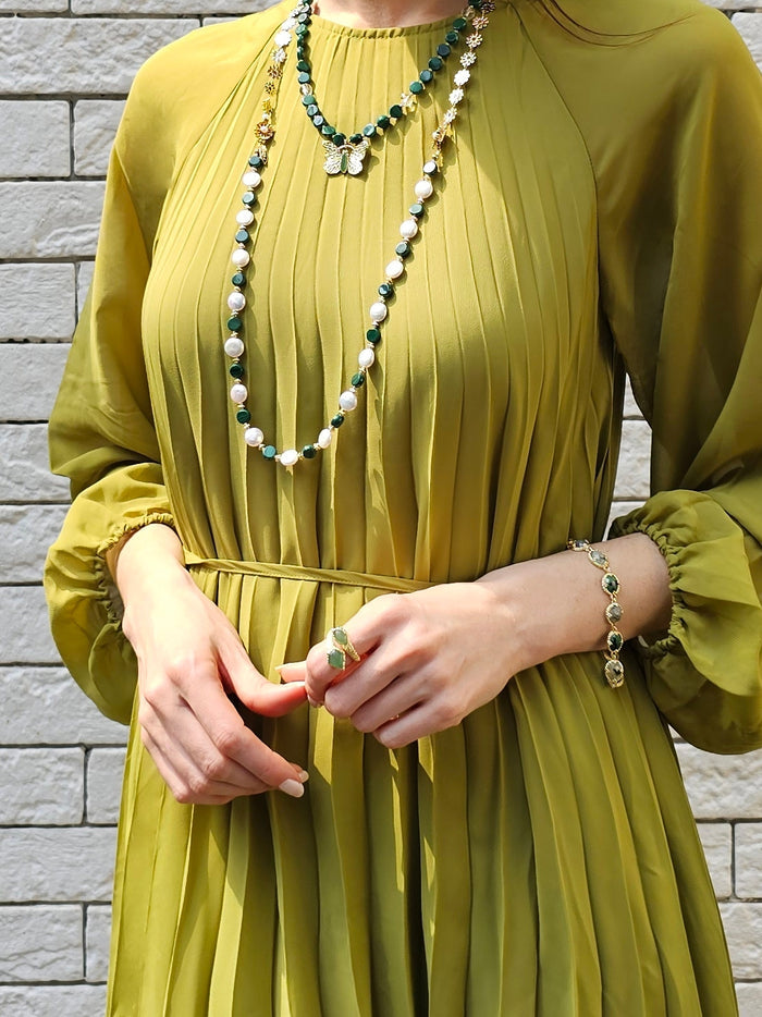 Green Agate Open Ring PR024