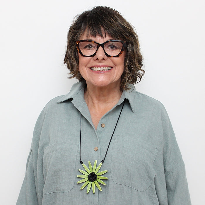 Green Amaya Flower Statement Necklace - Sylca Designs - Chunky Jewelry