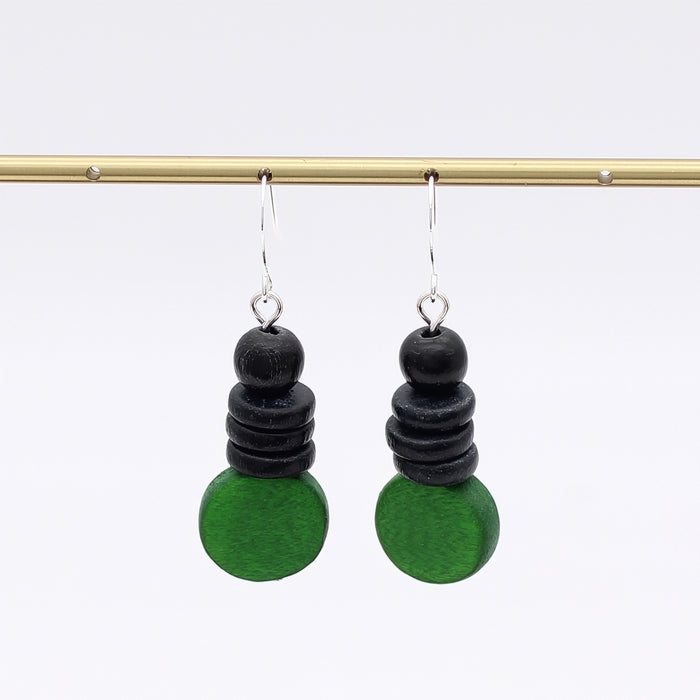 Green and Black Dusk Earrings