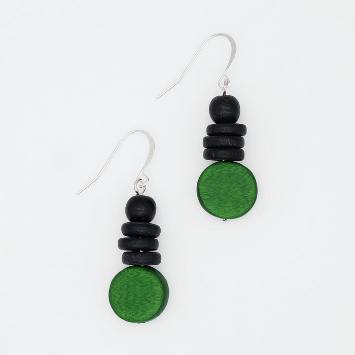 Green and Black Dusk Earrings
