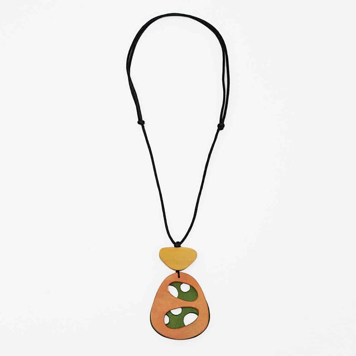 Green and Orange Ramona Pendant- - Sylca Designs - Chunky Jewelry
