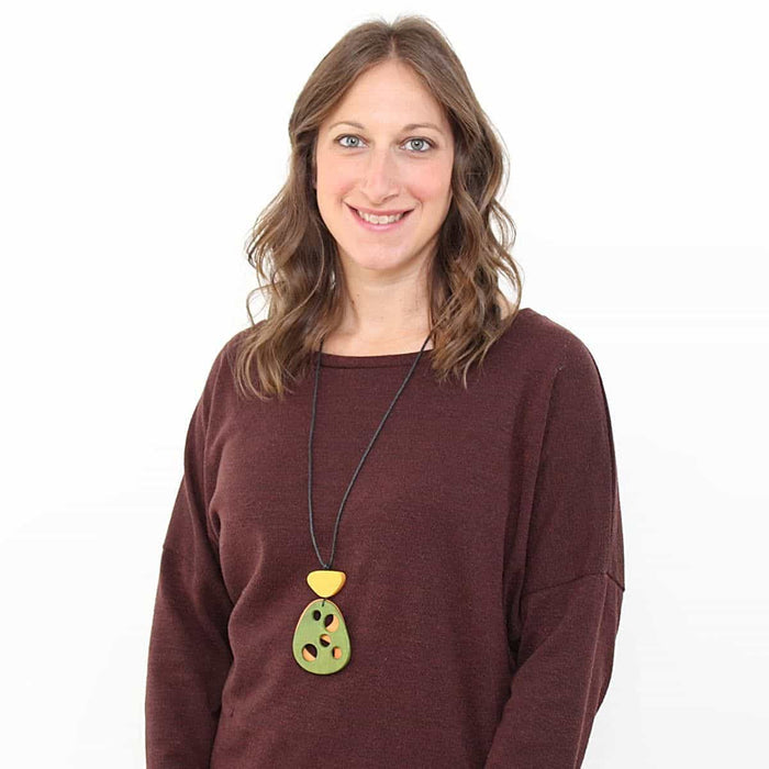Green and Orange Ramona Pendant- - Sylca Designs - Chunky Jewelry