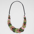 Green and Pink Azalea Necklace - Sylca Designs - Chunky Jewelry