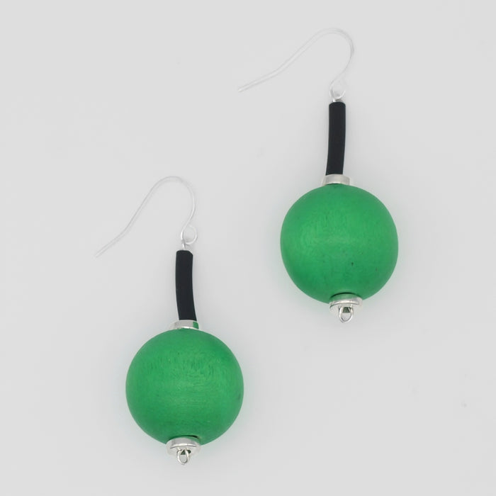 Green Ball Drop Earring - Sylca Designs - Chunky Jewelry