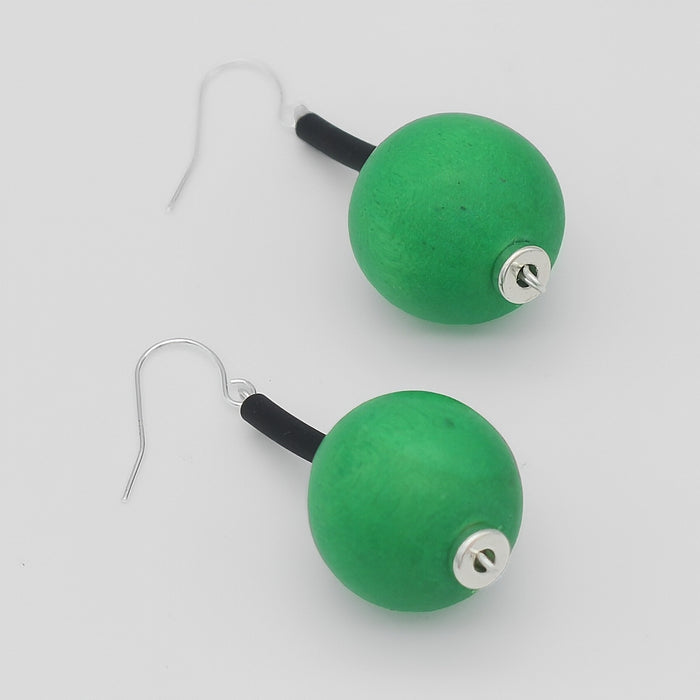 Green Ball Drop Earring - Sylca Designs - Chunky Jewelry