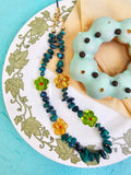 Green Bamboo Coral With Flowers Artistic Phone Strap PC067
