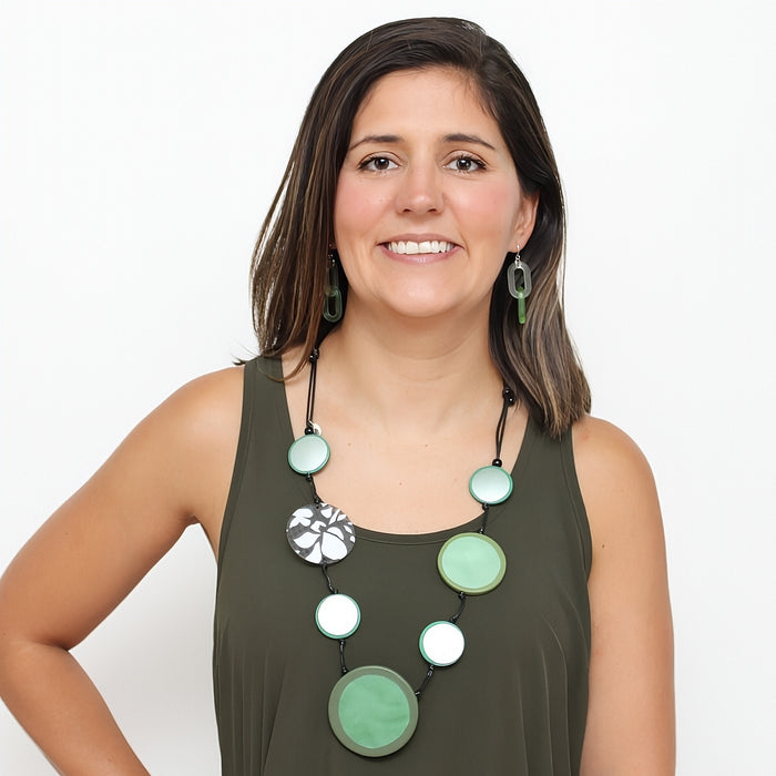 Green Bliss Circle Statement Necklace - Sylca Designs - Chunky Jewelry