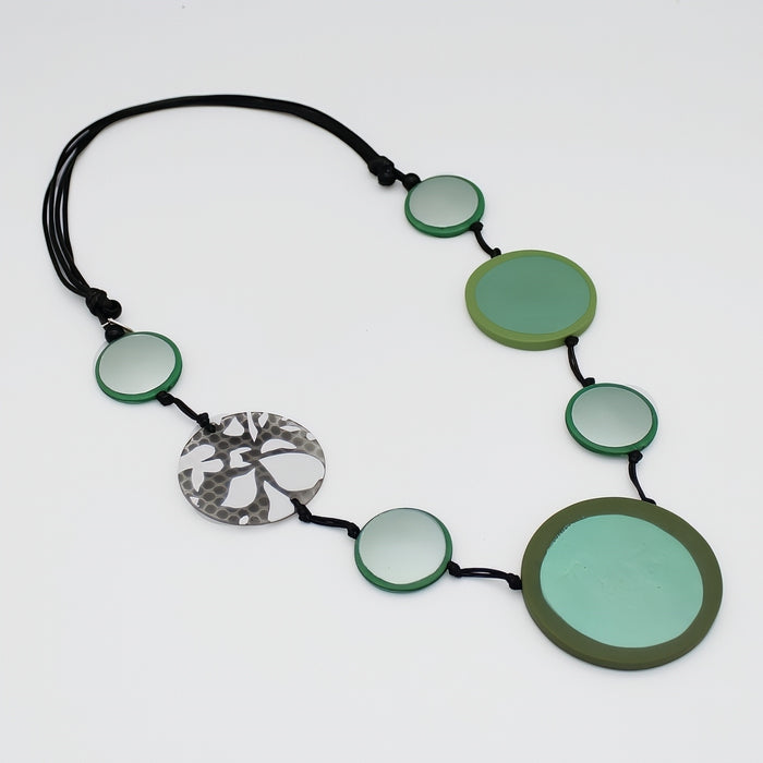 Green Bliss Circle Statement Necklace - Sylca Designs - Chunky Jewelry