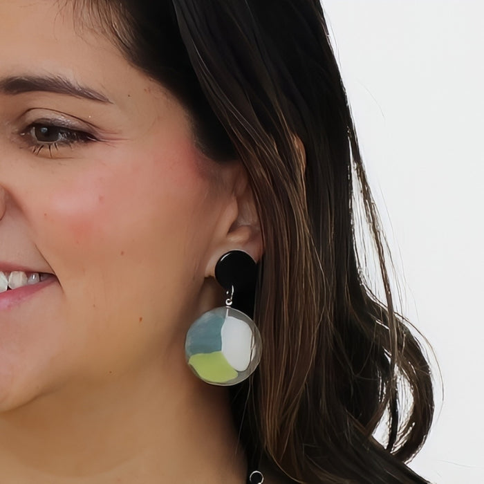Green Camryn Post Earrings - Sylca Designs - Chunky Jewelry