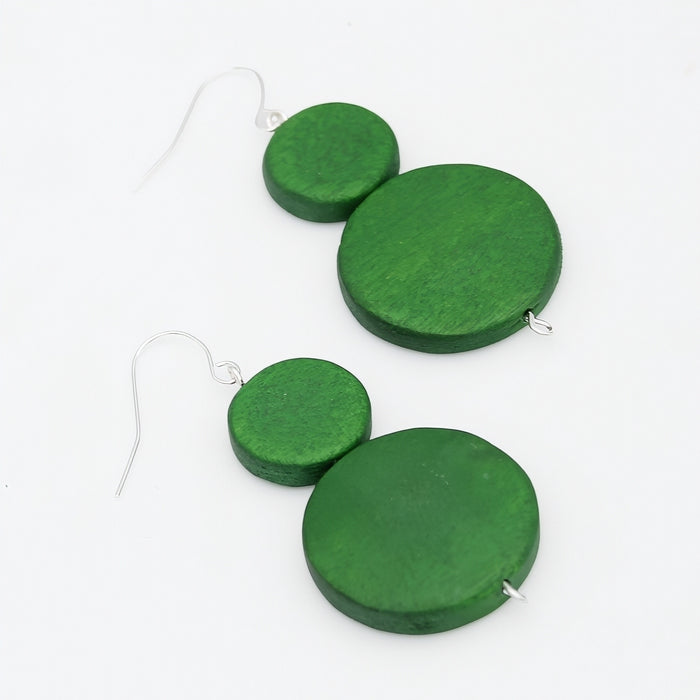 Green Double Bead Sarah Earrings