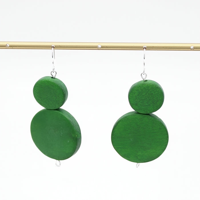 Green Double Bead Sarah Earrings