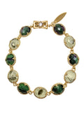 Green Gemstone Stones Box Clasp Bracelet PB026