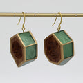 Green Geometric Geoblend Dangle Earring - Sylca Designs - Chunky Jewelry