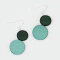Green Georgie Two Bead Drop Earrings - Sylca Designs - Chunky Jewelry