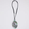 Green and Grey Scenic Decoupage Necklace - Sylca Designs - Chunky Jewelry