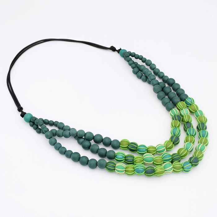 Green Harmony Statement Beaded Necklace