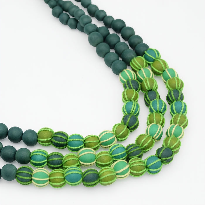 Green Harmony Statement Beaded Necklace