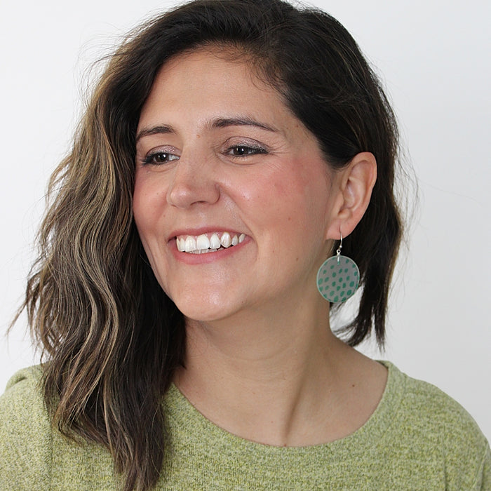 Green Maureen Earrings - Sylca Designs - Chunky Jewelry