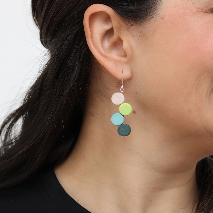 Green Multi Eva Dangle Earrings - Sylca Designs - Chunky Jewelry
