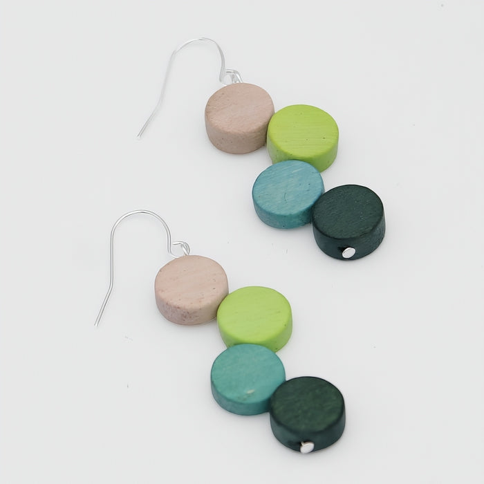 Green Multi Eva Dangle Earrings - Sylca Designs - Chunky Jewelry