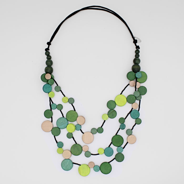 Green Multi Strand Millie Necklace - Sylca Designs - Chunky Jewelry