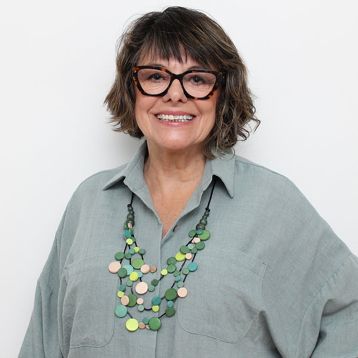 Green Multi Strand Millie Necklace - Sylca Designs - Chunky Jewelry