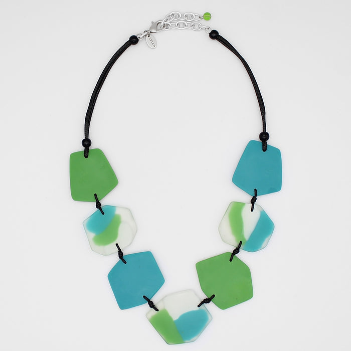 Green Nyla Bib Statement Necklace - Sylca Designs - Chunky Jewelry