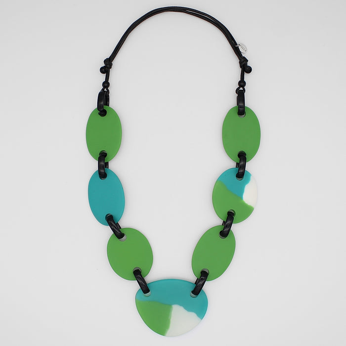 Green Orla Link Statement Necklace - Sylca Designs - Chunky Jewelry