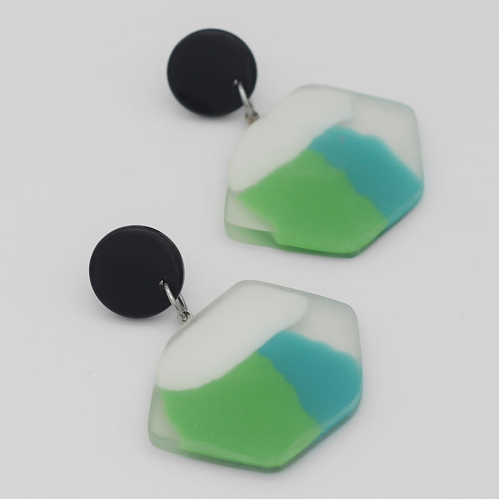 Green Orla Post Earrings - Sylca Designs - Chunky Jewelry