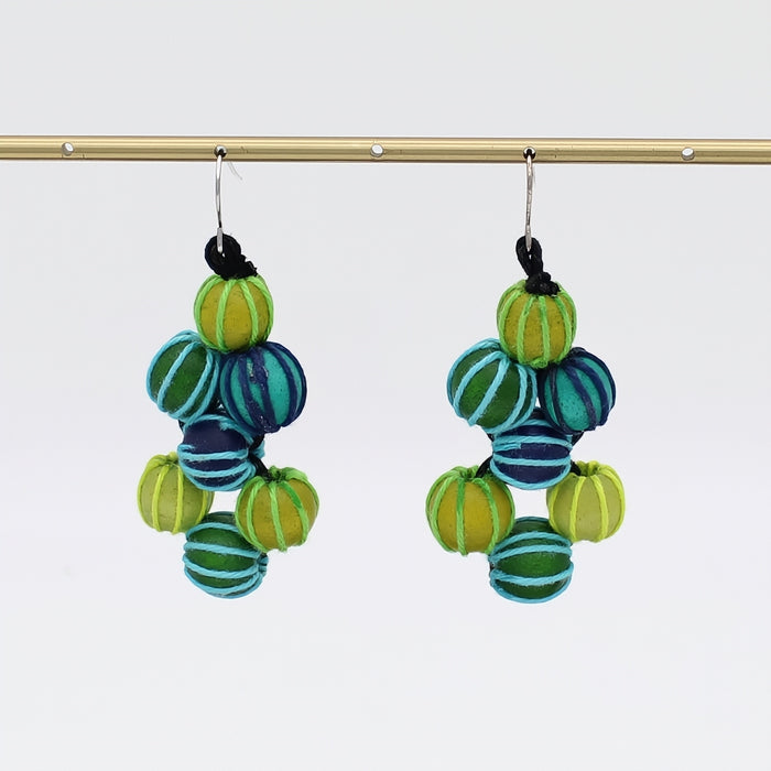 Green Pamela Berries Earrings - Sylca Designs - Chunky Jewelry