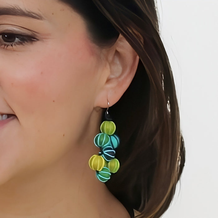 Green Pamela Berries Earrings - Sylca Designs - Chunky Jewelry