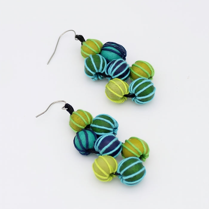 Green Pamela Berries Earrings - Sylca Designs - Chunky Jewelry