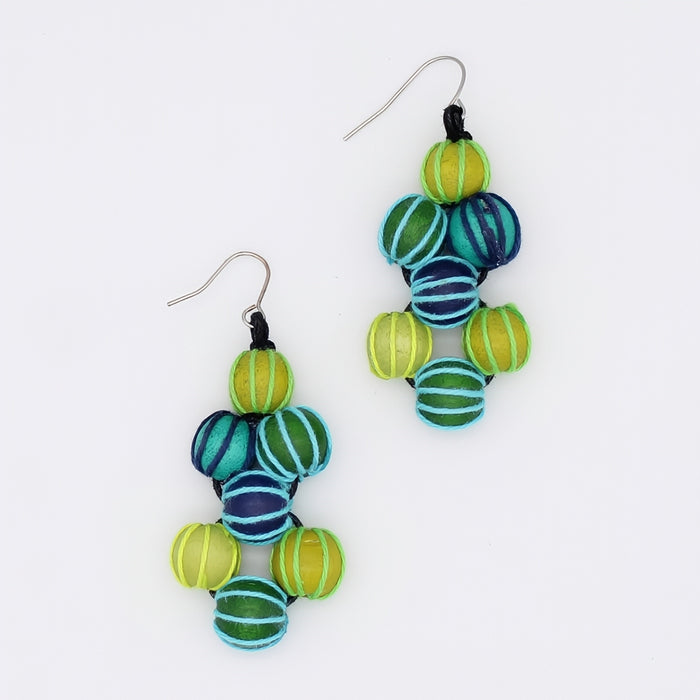 Green Pamela Berries Earrings - Sylca Designs - Chunky Jewelry
