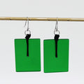 Green Rectangle Dangle Earrings - Sylca Designs - Chunky Jewelry