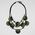 Green Verona Leather Necklace - Sylca Designs - Chunky Jewelry