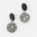 Grey Frosted Polka Dot Reiko Earrings - Sylca Designs - Chunky Jewelry