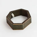 Grey Geometric Amelia Bracelet with Gold Trim - Sylca Designs - Chunky Jewelry