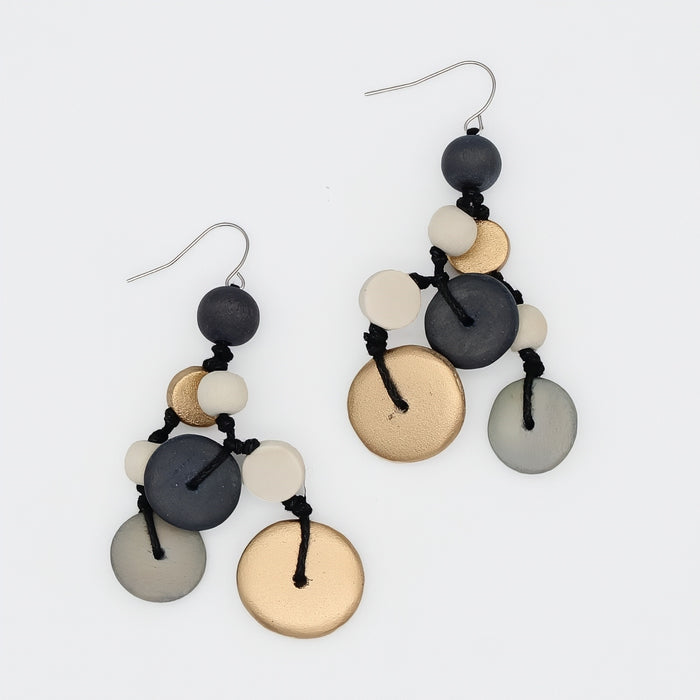 Grey Juliette Drop Statement Earrings - Sylca Designs - Chunky Jewelry