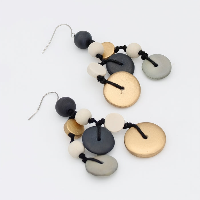 Grey Juliette Drop Statement Earrings - Sylca Designs - Chunky Jewelry