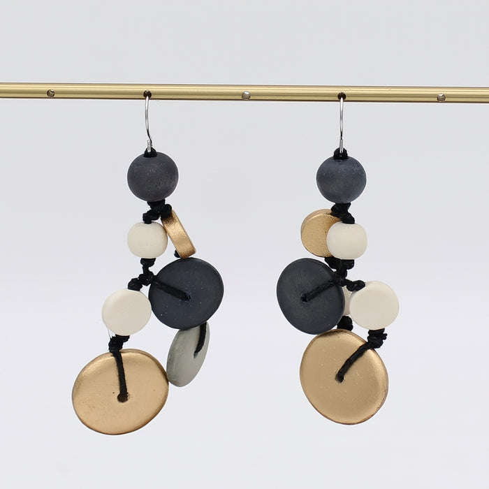 Grey Juliette Drop Statement Earrings - Sylca Designs - Chunky Jewelry