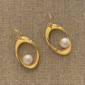 Halo Pearl Earrings Gold