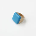 Handcrafted Blue Square Ring by Sylca - Sylca Designs - Chunky Jewelry