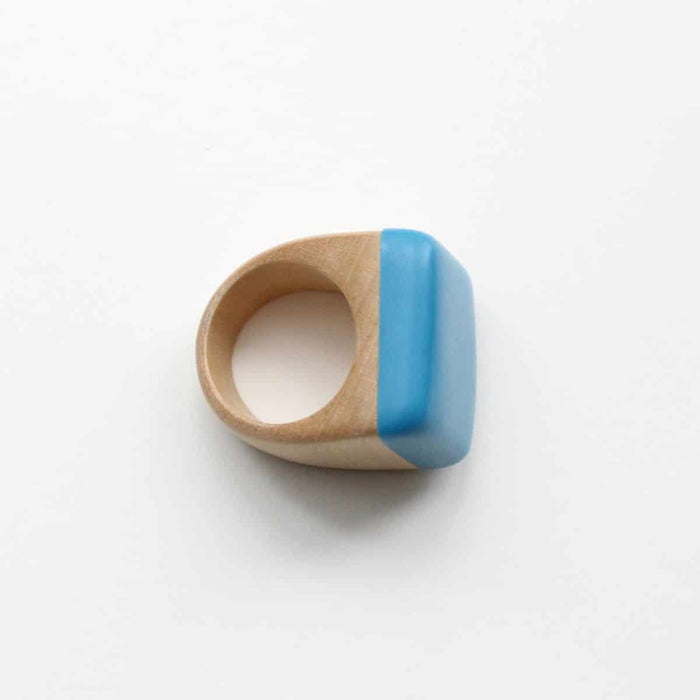 Handcrafted Blue Square Ring by Sylca - Sylca Designs - Chunky Jewelry