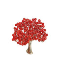 Handcrafted Red Bamboo Coral Tree Brooch